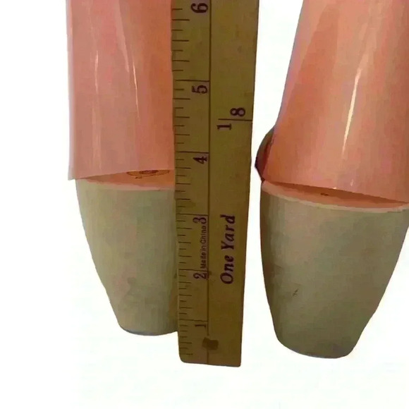 Vtg Dr Scholls Origina Womens Wooden Heeled Clogs Sandals Shoes Pink Italy Sz 9 - Picture 8 of 12